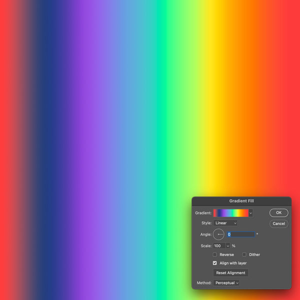 FREE Photoshop Rainbow Gradient for Tie-Dye